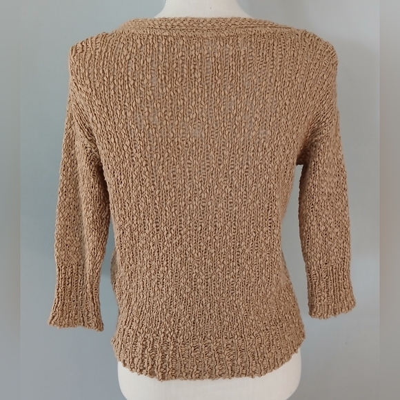 Zara Knit Button Front Tan Cardigan Sweater - Picture 6 of 9
